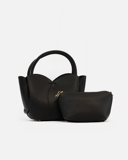 Bolso de Mano con Diseño de Flor y Neceser Interior – Estilo Elegante y Funcional