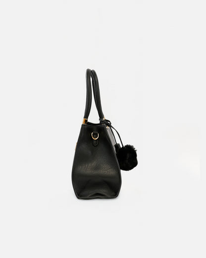 Bolso de Mano Elegante con Detalle de Borla y Pompon
