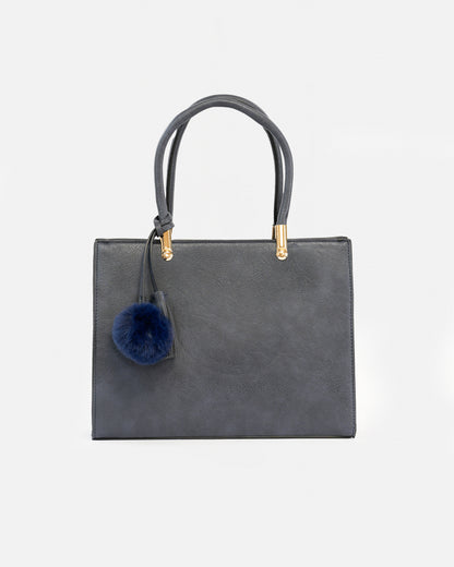 Bolso de Mano Elegante con Detalle de Borla y Pompon