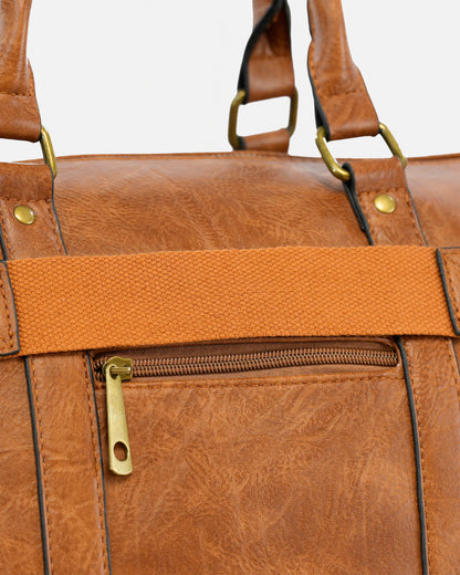 Bolso de Viaje Texturizado con Doble Asa y Bandolera Ajustable