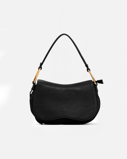 "  Bolso de Hombro Estilo Saddle con Asa Metálica"