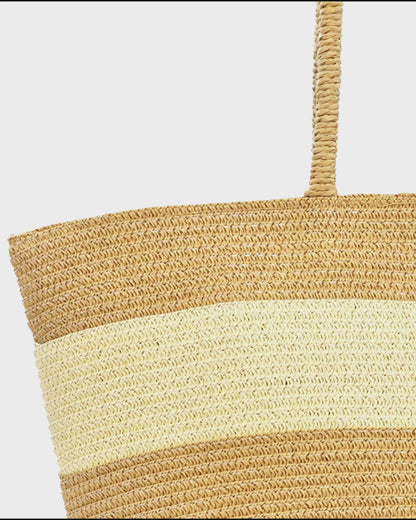 Bolso de hombro mediano efecto Rafia