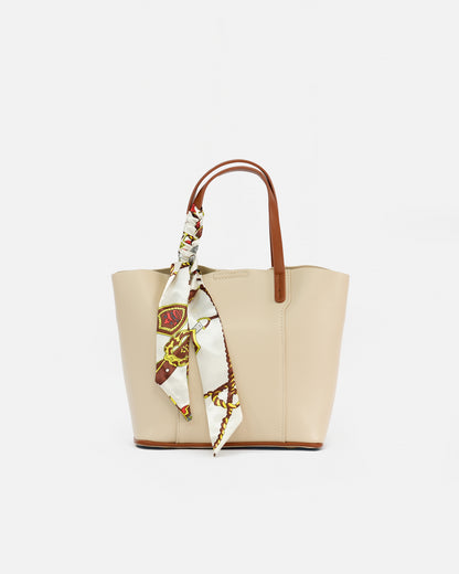 Bolso Tote con pañuelo decorativo y correa ajustable