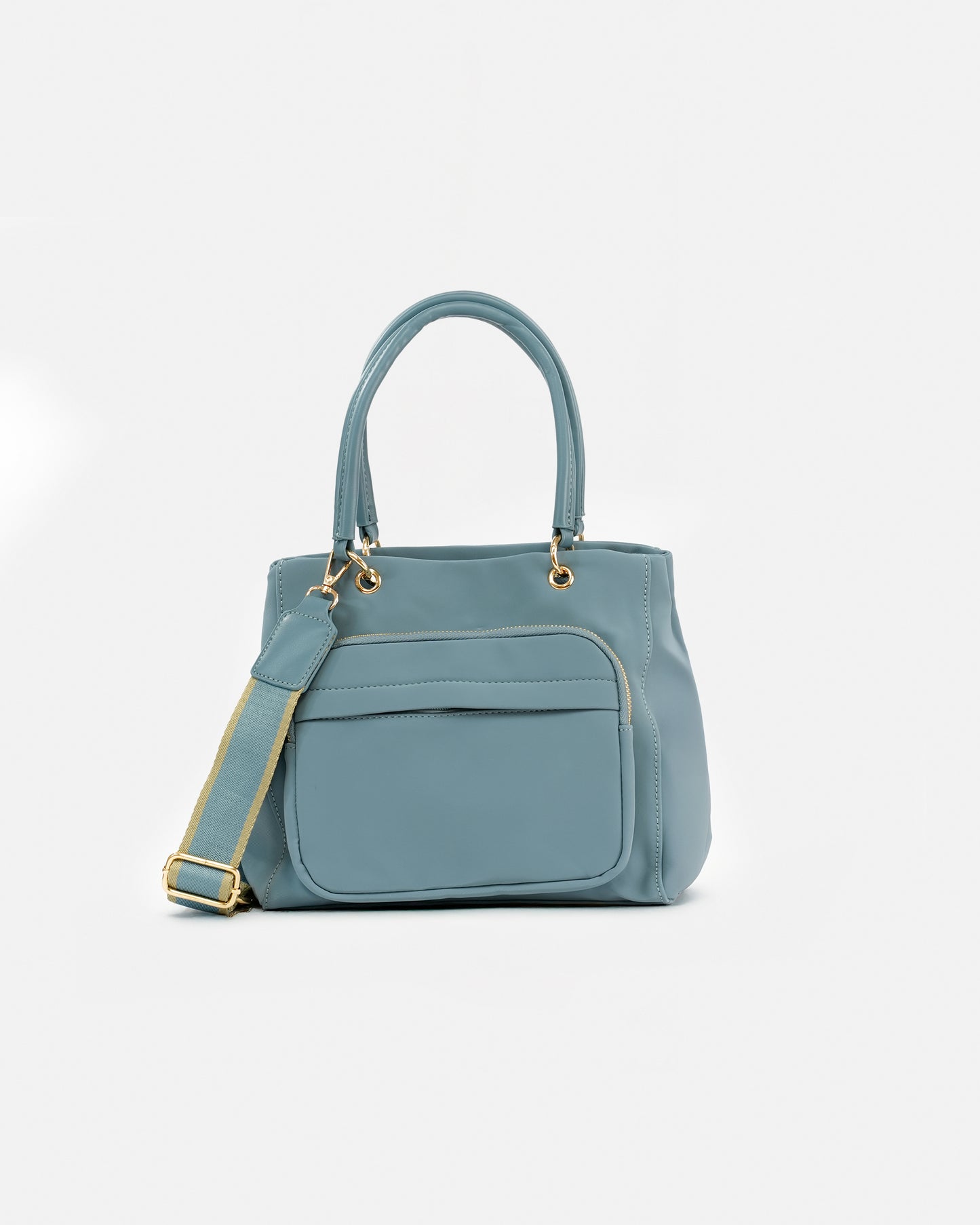 Casual Handbag with Exterior Pocket and Adjustable Strap