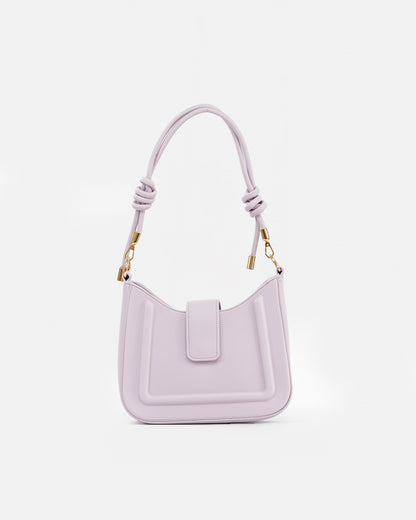 Elegant Shoulder Bag with Knotted Handle and Magnetic Closure
