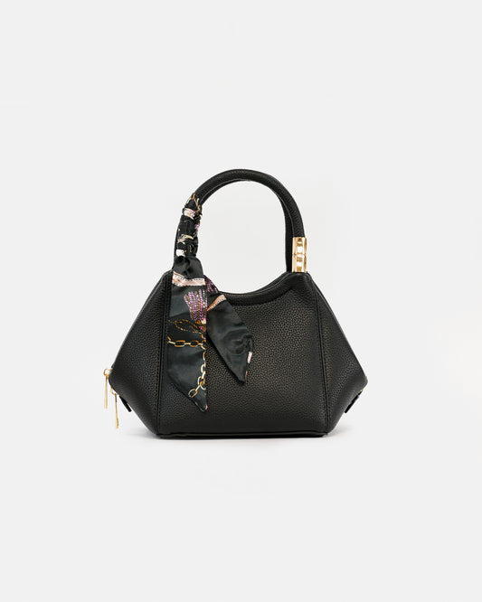 Elegant Handbag with Bow Detail and Adjustable Handle
